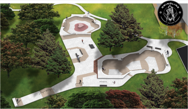 arial design of new salida skate park